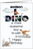 Godson Birthday Dinosaurs Word Art card