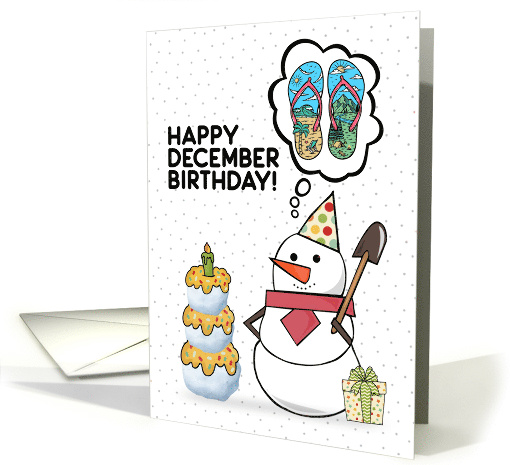 December Birthday Snowman Thinking Birthday Wish of... (1729884)