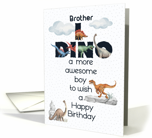 Brother Birthday Dinosaurs Word Art card (1729888)