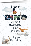 Brother Birthday Dinosaurs Word Art card