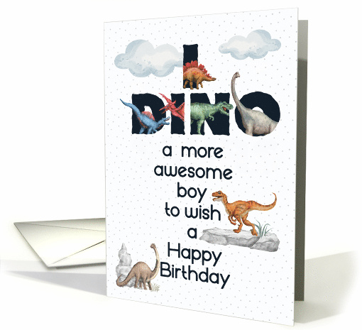 For Young Boy Birthday Dinosaurs Word Art card (1729890)