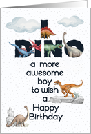 For Young Boy Birthday Dinosaurs Word Art card