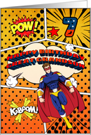 Great Grandson 7th Birthday Superhero Comic Strip Scene card