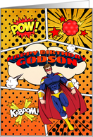 Godson Birthday Superhero Comic Strip Scene card