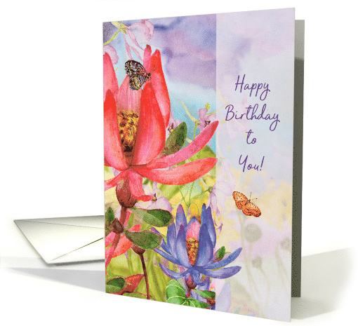 Happy Birthday to Anyone Beautiful Flower Garden card (1753828)
