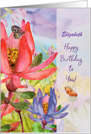 Custom Name Happy Birthday to Anyone Beautiful Flower Garden card