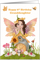 Granddaughter 8th Birthday with Pretty Fairy and Friends card