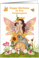 Goddaughter Happy Birthday with Pretty Fairy and Friends card