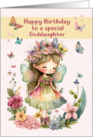 Goddaughter Birthday Little Girl Fairy with Butterflies card