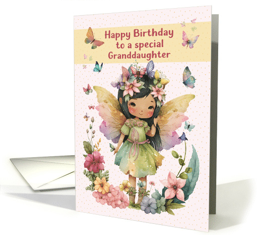 Granddaughter Birthday Pretty Asian Little Girl Fairy and... (1758052)