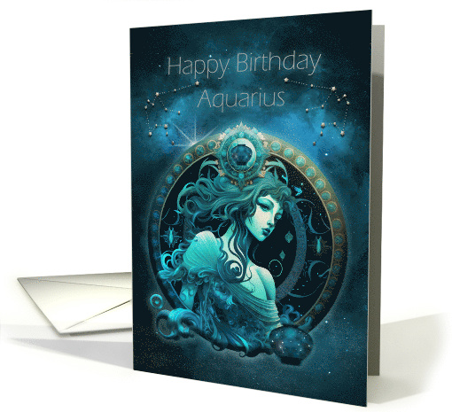 Aquarius Birthday Bold Aquarius Water Bearer Sign and... (1760818)