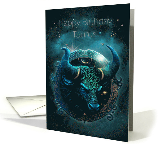 Taurus Birthday with Bold Taurus Bull Zodiac Sign and... (1760836)