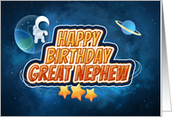 Great Nephew Birthday Astronaut and Outer Space card