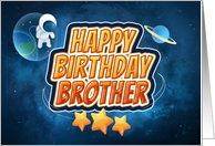 Brother Birthday Astronaut and Outer Space card