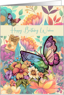Great Niece Birthday Beautiful Butterflies and Flowers card