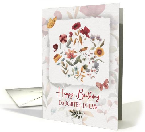 Daughter in Law Birthday Wishes Delicate Flowers and Butterfly card