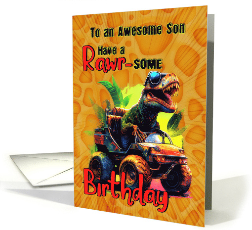 Son Birthday Tyrannosaurus Rex in a Side by Side card (1767000)