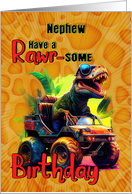 Nephew Birthday Tyrannosaurus Rex in a Side by Side card