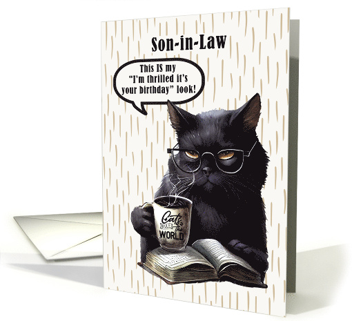 Son in Law Birthday Humorous Sarcastic Black Cat card (1778842)