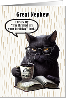 Great Nephew Birthday Humorous Sarcastic Black Cat card