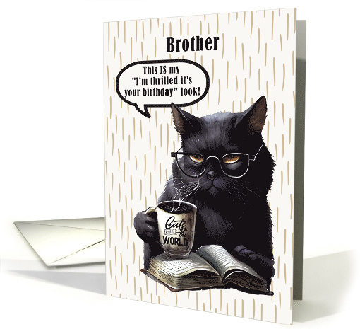 Brother Birthday Humorous Sarcastic Black Cat card (1778858)