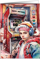 Tween Boy 10th Birthday Futuristic Video Game Scene card