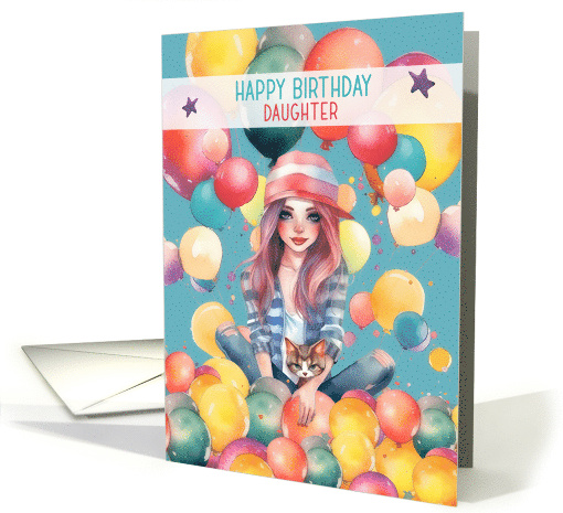 Daughter Birthday Teen Pretty Girl in Balloons card (1782076)