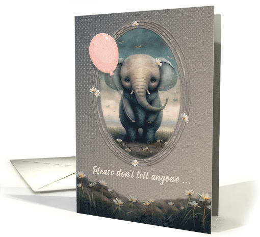 Belated Birthday Adorable But Sad Elephant with Balloon card (1782706)