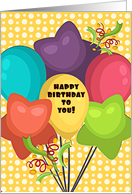 Birthday Bright Bold Balloons and Streamers card