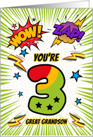 Great Grandson 3rd Birthday Comic Book Style card