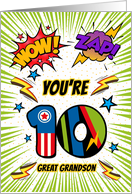 Great Grandson 10th Birthday Comic Book Style card