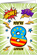 Godson 8th Birthday Comic Book Style card