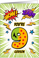 Godson 9th Birthday Comic Book Style card