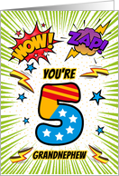 Grandnephew 5th Birthday Comic Book Style card
