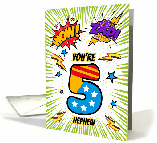 Nephew 5th Birthday Comic Book Style card (1784942)