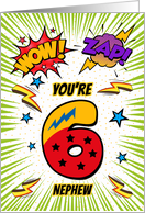 Nephew 6th Birthday Comic Book Style card