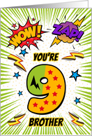 Brother 9th Birthday Comic Book Style card