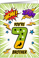 Brother 7th Birthday Comic Book Style card
