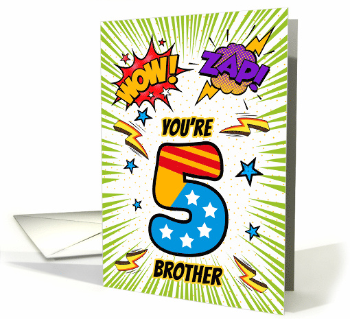 Brother 5th Birthday Comic Book Style card (1784966)