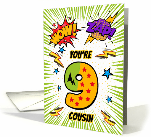 Cousin 9th Birthday Comic Book Style card (1785004)