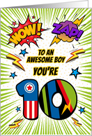 To Awesome Boy 10th Birthday Comic Book Style card