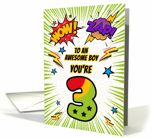 To Awesome Boy 3rd Birthday Comic Book Style card (1785030)