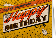 Great Grandson Birthday Comic Book Style card