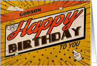 Godson Birthday Comic Book Style card