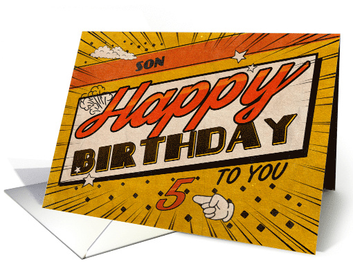 Son 5th Birthday Comic Book Style card (1790874)