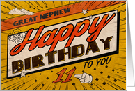 Great Nephew 11th Birthday Comic Book Style card