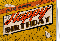 Great Nephew Birthday Comic Book Style card