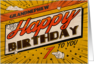 Grandnephew 7th Birthday Comic Book Style card