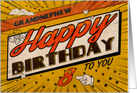 Grandnephew 8th Birthday Comic Book Style card