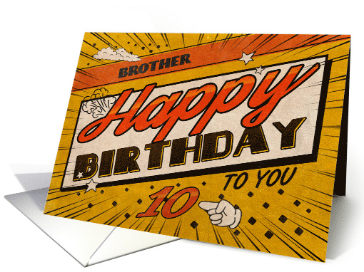 Brother 10th Birthday Comic Book Style card (1791998)